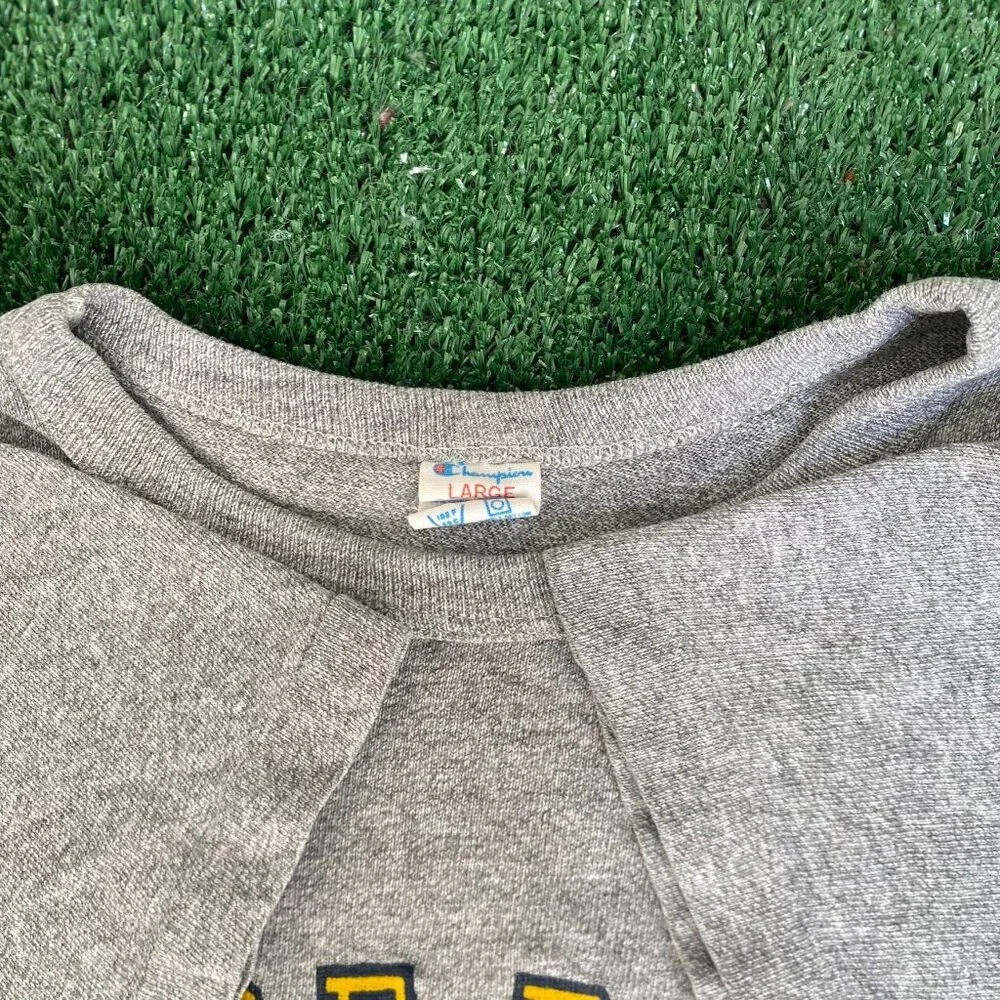 Vintage 90s Champion University Notre Dame T-Shirt Gray L Single Stitch College - Picture 3 of 5